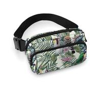 Riñonera para mujer - Riñonera tropical linda con plantas de loro para mujer, bolso cruzado para mujer, riñonera a la moda