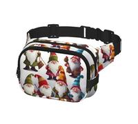 Riñonera para Mujer y Hombre, Bolso de Cintura con diseño de gnomos navideños, con Correas Ajustables, Bolso de Pecho, Bolso de Viaje Tipo Bandolera