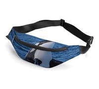 Riñonera para mujer y hombre, con bandera de colores azules para senderismo, correr, viajar, pasear al perro, Ballena linda del mar