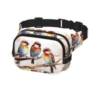 Riñonera para Mujer y Hombre, diseño de pájaros en la Rama de un árbol, con Correas Ajustables, Bolso de Pecho, Bolso de Viaje Tipo Bandolera