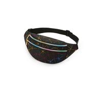 Riñonera para mujer y hombre | Riñonera urbana | Bolsa de senderismo impermeable de PU, bolsa de viaje, color plateado (negro)