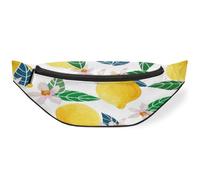 Riñonera para mujeres, hombres, niñas, niños, riñonera, riñonera, bolsa de cinturón para viajes, deportes, correr, flores, limón, color, M