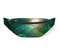 Riñonera para mujeres, hombres, niñas, niños, riñoneras, riñoneras, bolsa de cinturón para viajes, deportes, correr, selva tropical, color, M