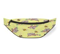 Riñonera para mujeres, hombres, niñas, niños, riñoneras, riñoneras, bolsa de cinturón para viajes, deportes, correr, lindos koalas de abeja y flores, color, M