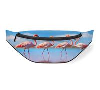 Riñonera para mujeres, hombres, niñas, niños, riñoneras, riñoneras, bolsa de cinturón para viajes, deportes, correr, trópico, mar, playa, flamenco, color, M