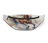Riñonera para mujeres, hombres, niñas, niños, riñoneras, riñoneras, bolsa de cinturón para viajes, deportes, correr, acuarela, animal y caballo, color, M