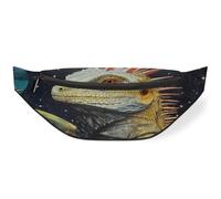 Riñonera para mujeres, hombres, niñas, niños, riñoneras, riñoneras, bolsa de cinturón para viajes, deportes, correr, galaxia, planeta, lagartijas, color, M