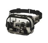 Riñonera para mujeres y hombres, bolsa de cinturón para tractor, agricultura, tranquila, con correas ajustables, bolsa de pecho, bolsa cruzada de viaje, color negro, talla única, Black, Talla única