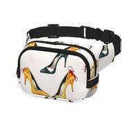 Riñonera para mujeres y hombres, bolsa de cinturón para zapatos de tacón alto, bolsas de cintura con correas ajustables, bolsa de pecho, bolsa cruzada de viaje, color negro, talla única, Black, Talla
