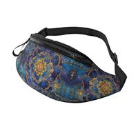 Riñonera para mujeres y hombres, con correa ajustable, ligera e impermeable, Coffee Blue 8, Talla única, Mochila de trekking