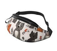 Riñonera para mujeres y hombres, con correa ajustable, ligera e impermeable, Gatos y perros 2, Talla única, Mochila de trekking