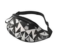 Riñonera para mujeres y hombres, con correa ajustable, ligera e impermeable, Geometría blanca 16, Talla única, Mochila de trekking