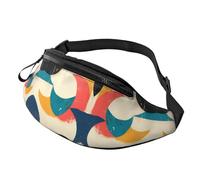 Riñonera para mujeres y hombres, con correa ajustable, ligera e impermeable, Rojo Azul 9, Talla única, Mochila de trekking