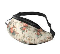 Riñonera para mujeres y hombres, con correa ajustable, ligera e impermeable, Vintage Flower 17, Talla única, Mochila de trekking