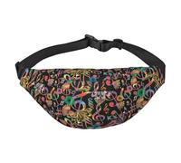 Riñonera para Mujeres y Hombres, diseño de Notas Musicales Florales Coloridas, riñonera Grande para Entrenamiento, Senderismo, Correr, Viajes, Talla única