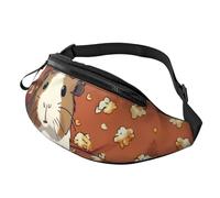 Riñonera para mujeres y hombres, mochila bandolera con diseño de animales de Guinea y palomitas de maíz, con correa ajustable