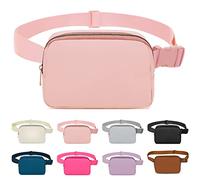 Riñonera para Mujeres y Hombres, Riñonera de Moda, Riñonera Viaje Impermeable Ajustable para Viajes, Caminatas, Campamentos, Bicicleta, Correr, Deportes al Aire Libre (Rosa)