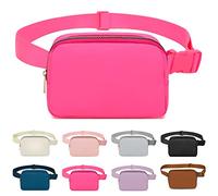 Riñonera para Mujeres y Hombres, Riñonera de Moda, Riñonera Viaje Impermeable Ajustable para Viajes, Caminatas, Campamentos, Bicicleta, Correr, Deportes al Aire Libre (Rosa Oscuro)