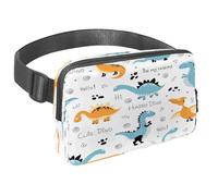 Riñonera para mujeres y hombres, riñonera para exteriores, riñonera delgada para correr, caminar, trotar, senderismo, viajes, entrenamiento, Hello Happy Dinosaur, multicolor, 1.5x9.0x5.9in/4x23x15cm,