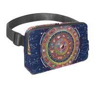 Riñonera para mujeres y hombres, riñonera para exteriores, riñonera delgada para correr, caminar, trotar, senderismo, viajes, entrenamiento, rueda de la fortuna astrológica, multicolor,