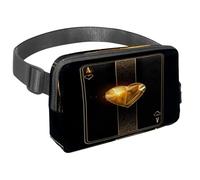 Riñonera para mujeres y hombres, riñonera para exteriores, riñonera delgada para correr, caminar, trotar, senderismo, viajes, entrenamiento, tarjeta de póquer dorada de Ace of Hearts, multicolor,