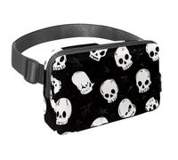 Riñonera para mujeres y hombres, riñonera para exteriores, riñonera delgada para correr, caminar, trotar, senderismo, viajes, entrenamiento, calavera fantasmas, multicolor, 1.5x9.0x5.9in/4x23x15cm,