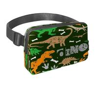 Riñonera para mujeres y hombres, riñonera para exteriores, riñonera delgada para correr, caminar, trotar, senderismo, viajes, entrenamiento, dinosaurio y huesos, multicolor, 1.5x9.0x5.9in/4x23x15cm,