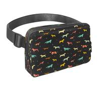 Riñonera para mujeres y hombres, riñonera para exteriores, riñonera delgada para correr, caminar, trotar, senderismo, viajes, entrenamiento, perros y huesos de colores, multicolor,