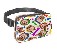 Riñonera para mujeres y hombres, riñonera para exteriores, riñonera delgada para correr, caminar, trotar, senderismo, viajes, entrenamiento, coloridos perros y huesos de Yorkshire Terrier, multicolor,