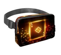 Riñonera para mujeres y hombres, riñonera para exteriores, riñonera delgada para correr, caminar, trotar, senderismo, viajes, entrenamiento, tarjeta de póquer brillante de Ace of Diamonds, multicolor,