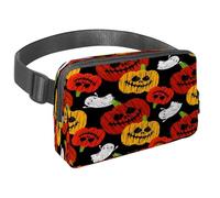 Riñonera para mujeres y hombres, riñonera para exteriores, riñonera delgada para correr, caminar, trotar, senderismo, viajes, entrenamiento, calabazas y fantasmas, multicolor, 1.5x9.0x5.9in/4x23x15cm,