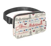 Riñonera para mujeres y hombres, riñonera para exteriores, riñonera delgada para correr, caminar, trotar, senderismo, viajes, entrenamiento, London Tower Bridge, multicolor, 1.5x9.0x5.9in/4x23x15cm,