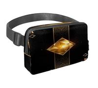 Riñonera para mujeres y hombres, riñonera para exteriores, riñonera delgada para correr, caminar, trotar, senderismo, viajes, entrenamiento, tarjeta de póquer dorada de Ace of Diamonds, multicolor,