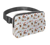 Riñonera para mujeres y hombres, riñonera para exteriores, riñonera delgada para correr, caminar, trotar, senderismo, viajes, entrenamiento, perros Yorkshire Terrier, huesos, multicolor,