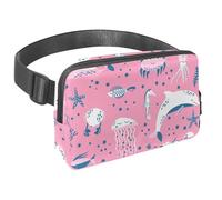 Riñonera para mujeres y hombres, riñonera para exteriores, riñonera delgada para correr, caminar, trotar, senderismo, viajes, entrenamiento, delfín, ballena, tortuga, cangrejo, estrella de mar,