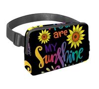 Riñonera para mujeres y hombres, riñonera para exteriores, riñonera delgada para correr, caminar, trotar, senderismo, viajes, entrenamiento, cita You are My Sunshine, multicolor,