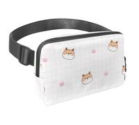 Riñonera para mujeres y hombres, riñonera para exteriores, riñonera delgada para correr, caminar, trotar, senderismo, viajes, entrenamiento, dibujos animados Shiba Inu cara y pata, multicolor,