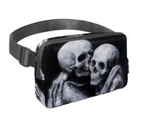 Riñonera para mujeres y hombres, riñonera para exteriores, riñonera delgada para correr, caminar, trotar, senderismo, viajes, entrenamiento, esqueletos emocionantes, multicolor,