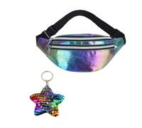 Riñonera para niña con Llavero en Forma de Mariposa, pequeña y Brillante, tamaño 22x12x7 cm, Mochila Infantil Ajustable y Resistente al Agua, Ideal para Paseos, Deportes y Regalos