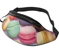 Riñonera para parejas caminando al océano para mujeres y hombres, riñonera de moda para entrenamiento, correr, viajes, casual, riñonera, Pasteles con sabor a galleta de macaron, Talla única, moda