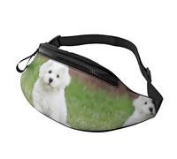 Riñonera para perro Bichon Frise para correr, senderismo, viajes, entrenamiento, pasear al perro, deportes, pesca, riñonera, Black, Talla única