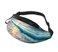 Riñonera para playa, puesta de sol, océano, para correr, senderismo, viajes, entrenamiento, pasear al perro, deportes, pesca, riñonera, Black, Talla única