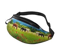 Riñonera para varios tipos de caballos para correr, senderismo, viajes, entrenamiento, pasear al perro, deportes, pesca, riñonera, Black, Talla única