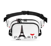 Riñonera Paris Torre Eiffel Love para mujeres, hombres, niñas y niños, riñonera de París para correr, deportes, senderismo, bolsa de cinturón, color, XL, Organizador de bolsas