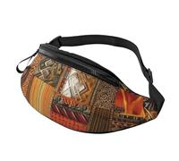 Riñonera Patchwork Textil Africano Riñoneras Unisex Bolsos Bandolera Moda Bandoleras para Correr Viajes Senderismo