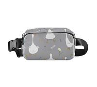Riñonera pequeña con correa ajustable, cinturón de moda, cartera de viaje, bonita cartera de ganso gris, mujeres, hombres, adolescentes, para ciclismo, senderismo, gimnasio, Bonito ganso gris, 1 Size