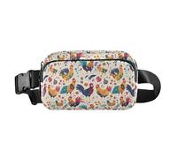 Riñonera pequeña con correa ajustable para viajes, vacaciones, correr, Rooster Rustic Country Chicken Farmhouse Mexicana, 1 Size