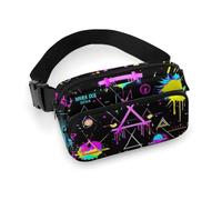 Riñonera pequeña con decoración de Moda, con Correa Ajustable, para Mujeres y Hombres, con diseño mágico, Brillante, alquímico, cósmico, gótico, psicodélico, Morado, Sol, Luna, Arte, brujería.