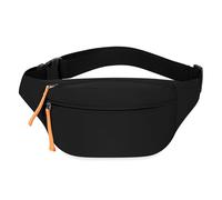 Riñonera pequeña cruzada a la moda, práctica bolsa de pecho con correa ajustable para correr, senderismo, Color negro.