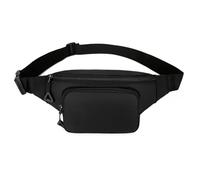 Riñonera pequeña cruzada a la moda, práctica bolsa de pecho con correa ajustable para correr, senderismo, Color negro.
